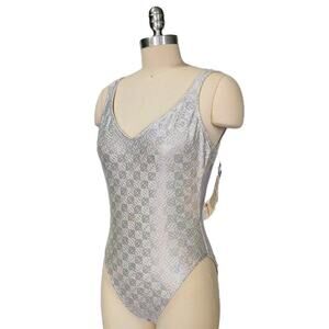 Vintage Metallic One Piece Swimsuit Size S 12 NWT Beach Native Shimmer
